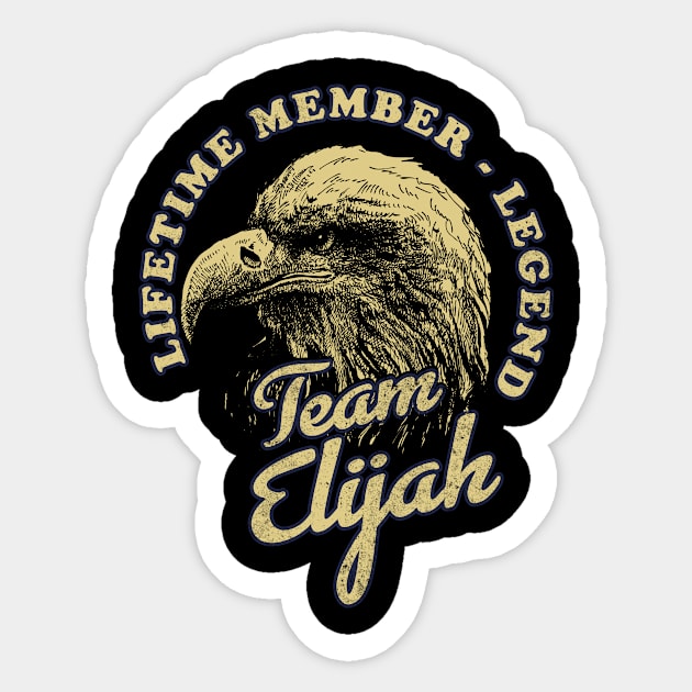 Elijah Name - Lifetime Member Legend - Eagle Sticker by Stacy Peters Art